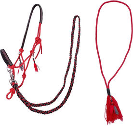 QHP Liberty Knotenhalfter Kombi aus Seil für Warmblut in Rot – Bild 1 von 6