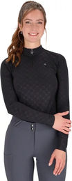 QHP Livora Polohemd Damen mit langen Ärmeln Schwarz Winter – Bild 1 von 1