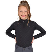 Produktbild von QHP Livora Poloshirt für Kinder zum Reiten Langarm Schwarz