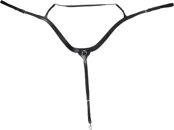 QHP Longierhalsband für Ponys aus Kunstleder in Schwarz mit langem Rückenstück – Bild 1 von 1