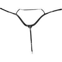 Produktbild von QHP Longierhalsband für Ponys aus Kunstleder in Schwarz mit langem Rückenstück