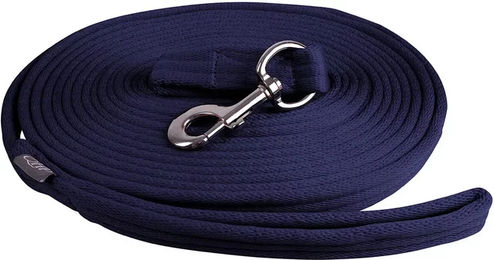QHP Longierleine aus Polyester für Pferde in Blau - 8 m – Bild 1 von 4