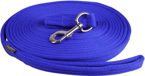 QHP Longierleine für Pferde aus Polyester in Blau 8m mit Tasche - 8 m – Bild 1 von 3