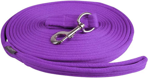 QHP Longierleine Passion Flower aus Polyester in Lila mit Tasche 8 m - 8 m – Bild 1 von 3
