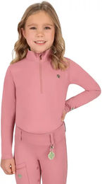 QHP Lucky Start Langärmliges Wettbewerbs-Polo für Mädchen in Rosa – Bild 1 von 1