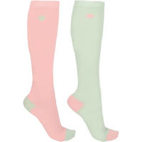 Produktbild von QHP Lucky Start Reitsocken für Mädchen aus Nylon in Grün und Rosa