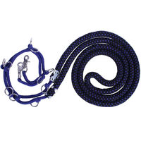 Produktbild von QHP Luxe Longierhilfe für Pferde Longierstrick mit mehreren Ringen Blau Schwarz Größe L