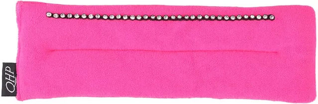 QHP Madelon Kinnpad für Warmblut mit Strasssteinen in Fuchsia Rosa – Bild 1 von 2