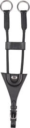 QHP Martingalgabel aus Leder mit elastischen Kordeln für Vollblut in Schwarz – Bild 1 von 2