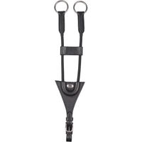Produktbild von QHP Martingalgabel aus Leder mit elastischen Kordeln für Vollblut in Schwarz