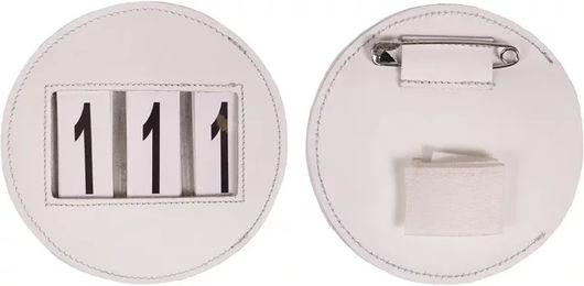 Produktbild von QHP Modeste Reiternummernhalter aus Leder in Weiß