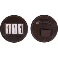 Produktbild von QHP Modeste round Reiternummernhalter aus Leder in Braun