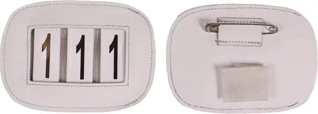 Produktbild von QHP Modeste square Reiternummernhalter aus Kunstleder in Weiß