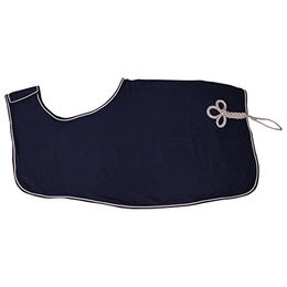 QHP Nierendecke Fleece-Ausreitdecke mit Ornament in Blau Größe M – Bild 1 von 2