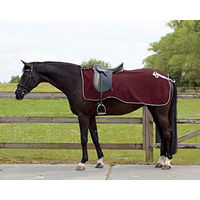 Produktbild von QHP Nierendecke Fleece-Ausreitdecke Ornament in Bordeaux mit Silber-Ornament XL