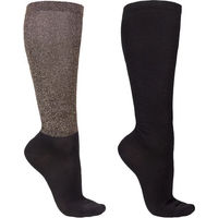 Produktbild von QHP Noël Reitsocken Kniestrümpfe Geschenkbox 2er Pack Unisex Bunt und Schwarz