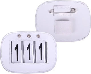 QHP Nummernhalter aus Leder in Weiß – Bild 1 von 3