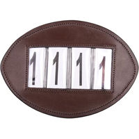 Produktbild von QHP Nummernhalter Basic aus Leder für Pferde 2er-Set Braun