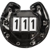 Produktbild von QHP Nummernhalter Horseshoe Reiten Schwarz aus Kunstleder