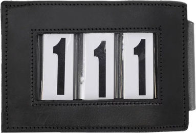 Produktbild von QHP Nummernhalter Reiten Clip aus Leder Schwarz