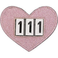Produktbild von QHP Nummernhalter Reiten Heart aus Leder in Rosa