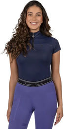 Produktbild von QHP Nyomi Reitshirt für Damen aus Polyester in Blau Größe 38