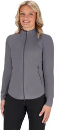 Produktbild von QHP Oakleigh Reitjacke Damen Full Zip Grau Polyester Ganzjährig Größe 38