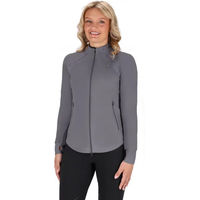 Produktbild von QHP Oakleigh Reitjacke Damen Full Zip Grau Polyester Ganzjährig Größe 40