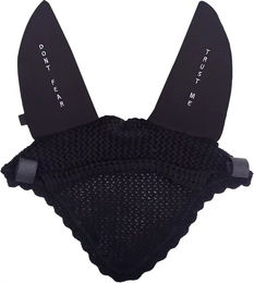 QHP Ohrenhaube Don't fear, trust me Schwarz für Vollblut Pferde – Bild 1 von 5