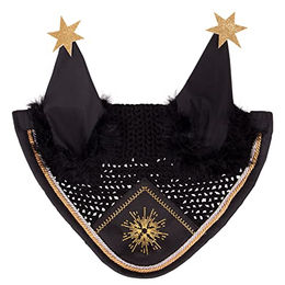 Produktbild von QHP Ohrenhaube Fliegenhaube Celebrate gehäkelt für Warmblut in Schwarz