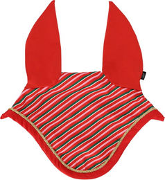 QHP Ohrenhaube Jolly Stripe Weihnachten Print für Pferde Größe Full – Bild 1 von 1