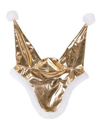 Produktbild von QHP Ohrenhaube Santa Weihnachten goldfarben für Warmblut
