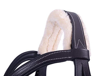 QHP Ontario Trensenzaum aus Leder für Ponys in Schwarz – Bild 1 von 3