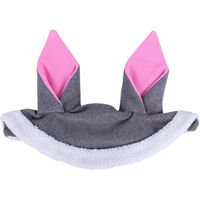 Produktbild von QHP Osterhasen-Ohrenschutz Haube für Pferde Pony in Weiß-Grau aus Polyester
