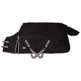 QHP Outdoordecke Tournout XL für Friesen und großrahmige Pferde mit 300g Füllung Schwarz – Bild 1 von 3