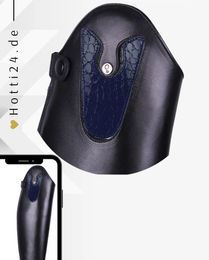 Produktbild von QHP Patches für Reitstiefel Sasha Croco Navy aus Kunstleder
