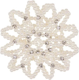 Produktbild von QHP Perle Haarnetz aus Spitze mit Strass für Damen in Weiß