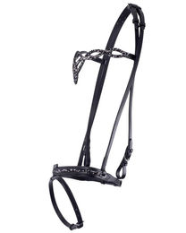 Produktbild von QHP Pferde Trense Icelandic Frosti aus Leder in Schwarz mit Silber