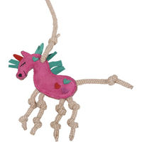 Produktbild von QHP Pferdespielzeug Stallseil aus Baumwolle mit Motiv Pferd Unicorn Karotte 31 cm