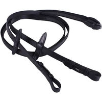 Produktbild von QHP Pferdezügel Supergrip Anti-Rutsch aus Leder Schwarz Warmblut/WB