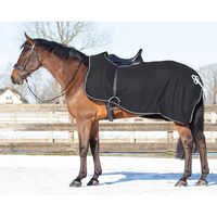 Produktbild von QHP Polar Nierendecke Fleece-Ausreitdecke mit Ornament Schwarz-Silber Größe L