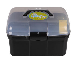 Produktbild von QHP Pony Power Putzbox mit Putzzeug aus Kunststoff in Schwarz