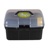 Produktbild von QHP Pony Power Putzbox mit Putzzeug aus Kunststoff in Schwarz