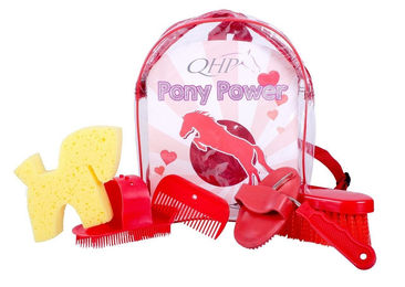QHP Pony Power Putzrucksack für Pferde in Rot – Bild 1 von 2