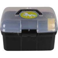 Produktbild von QHP Pony Power Putzset aus Kunststoff in Schwarz Transparent