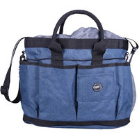 Produktbild von QHP Putztasche für Sattelzubehör aus Polyester in Blau mit vielen Fächern, Tragegriffen und Schulterriemen