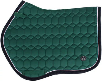 QHP QCross Schabracke Eldorado anatomisch geformt mit Wabenmuster für Warmblut in Army Grün – Bild 1 von 4