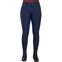 Produktbild von QHP Qiara Reithose für Damen mit Full Grip Winter Blau Größe 38