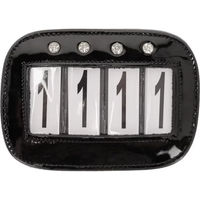 Produktbild von QHP Quatro Nummernhalter für Reitturniere aus Leder in Schwarz 2er Pack