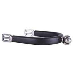 QHP Radsporen Damen Edelstahl 20mm Schwarz mit Kautschuk – Bild 1 von 1